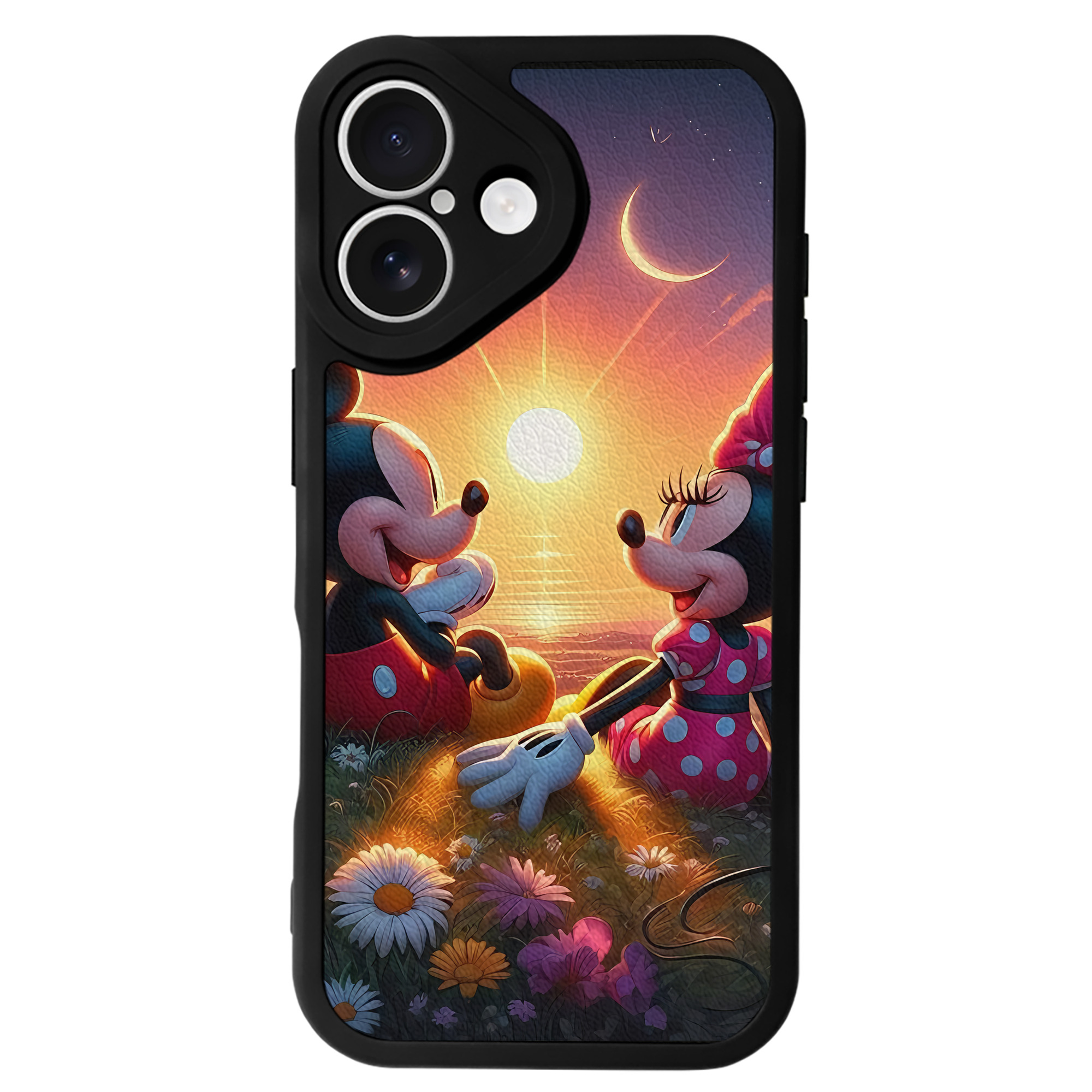 （画像用） ミッキーマウス Mickey Mouse 【iPhone 16シリーズ対応】シリコンスマホケース（レザー調） 材質：シリコン